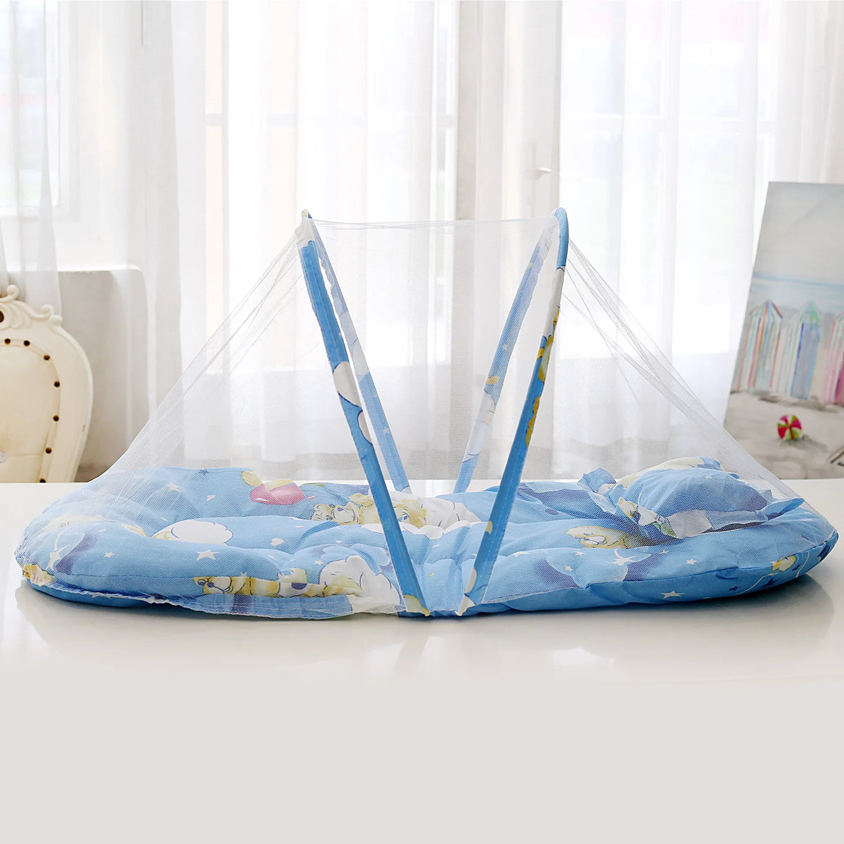 New baby folding mosquito net without installation bottomless Mongolian yurt mosquito net foldable baby mosquito net