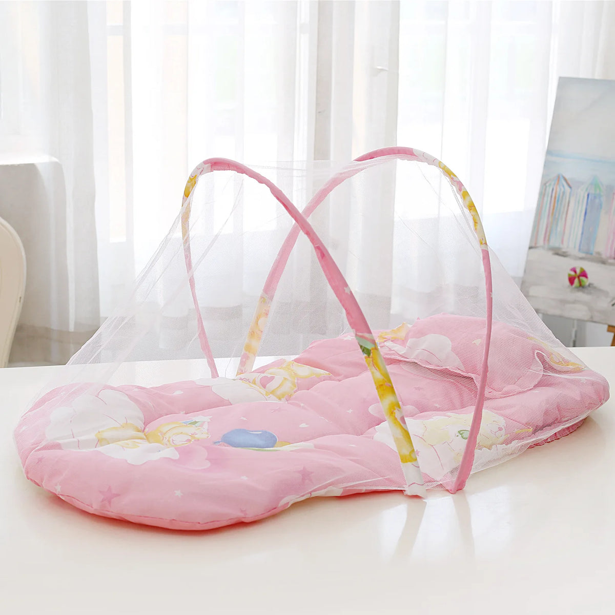 New baby folding mosquito net without installation bottomless Mongolian yurt mosquito net foldable baby mosquito net