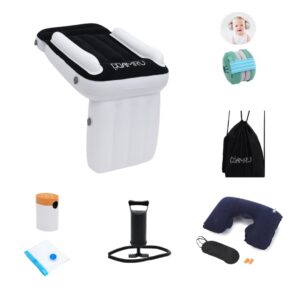 Damru's all in one travel bundle for babies and toddlers. Inflatable airplane baby travel bed for toddlers and infants