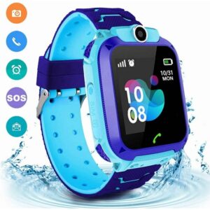 Q12 Kids Waterproof Smart Watch with GPS Tracker – Touchscreen Smartwatch with SOS Alarm, Camera, Games & Alarm Clock | Anti-Lost GPS Watch for Boys & Girls Ages 3-8 | Perfect Birthday & Christmas Gift